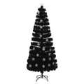 Árvore de Natal com Flocos de Neve LED 240 cm Fibra ótica Preto