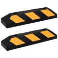 Blocos de Estacionamento Refletores 2 pcs Borracha 56x15x10 cm