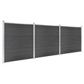 Conjunto de Painel de Vedação Wpc 526x186 cm Preto