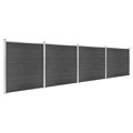 Conjunto de Painel de Vedação Wpc 699x186 cm Preto