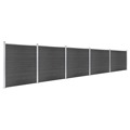 Conjunto de Painel de Vedação Wpc 872x186 cm Preto