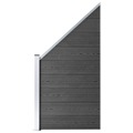 Conjunto de Painel de Vedação Wpc 446x(105-186) cm Preto