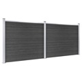 Conjunto Painel de Cerca 353x146 cm Wpc Cinzento