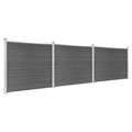 Conjunto Painel de Cerca 526x146 cm Wpc Preto