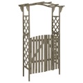 Pérgola com Portão 116x40x204 cm Madeira de Abeto Maciça Cinza