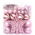 Conjunto de Enfeites de Natal Rosa/vermelho/branco 65 pcs