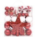 Conjunto de Enfeites de Natal Rosa/vermelho/branco 64 pcs