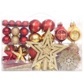 Conjunto de Enfeites de Natal Dourado e Vermelho 108 pcs