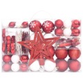 Conjunto de Enfeites de Natal Vermelho e Branco 108 pcs