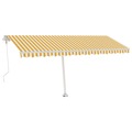 Toldo Automático Independente 500x300 cm Amarelo e Branco