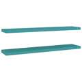 Prateleiras de Parede Suspensas 2 pcs 120x23,5x3,8cm Mdf Azul