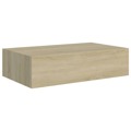 Prateleira de Parede com Gaveta Mdf 40x23,5x10 cm Cor Carvalho