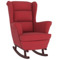 Cadeira Baloiço C/ Pernas em Seringueira Veludo Vermelho Tinto