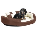 Almofadão P/ Cães Reversível Lavável 110x80x23cm Castanho/creme