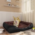 Cama para Cães 80x68x23 cm Couro Artificial Preto e Castanho