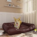 Cama para Cães 105x80x25 cm Couro Artificial Castanho