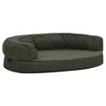 Cama P/ Cães Ergonóm. 75x53cm Aspeto Linho Pelúcia Cinza-escuro