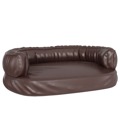 Cama P/ Cães Espuma Ergonómico 60x42cm Couro Artific. Castanho