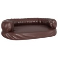 Cama P/ Cães Espuma Ergonómico 75x53 cm Couro Artific. Castanho