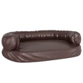 Cama P/ Cães Espuma Ergonómico 88x65 cm Couro Artific. Castanho