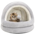 Cama para Gatos 50x50x45 cm Cinzento e Creme