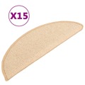 Tapete/carpete para Degraus 15 pcs 56x17x3 cm Cor Creme