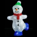 Boneco de Neve Acrílico C/ Luzes LED Interior e Exterior 30 cm