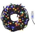 Cordão de Luzes 400 Leds 40m 8 Efeitos Iluminação IP44 Multicor