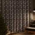 Cortina Iluminação 300 Luzes LED 3x3 M 8 Funções Branco Frio