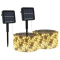 Luzes Solares 2pcs 2x200 LED P/ Interior/exterior Branco Quente