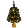 árvore de Natal Artificial com Suporte e Leds 60 cm Pvc Verde