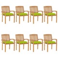 Cadeiras de Jardim Empiháveis C/ Almofadões 8 pcs Teca Maciça