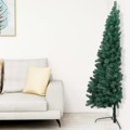 Meia Árvore Natal Artificial C/ Luzes LED e Bolas 180 cm Verde