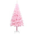 Árvore de Natal Artificial C/ Luzes LED e Bolas 150 cm Pvc Rosa