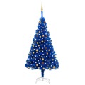 Árvore de Natal Artificial C/ Luzes LED e Bolas 210 cm Pvc Azul