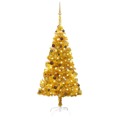 Árvore Natal Artificial C/ Luzes Led/bolas 180 cm Pet Dourado