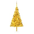 Árvore Natal Artificial C/ Luzes Led/bolas 240 cm Pet Dourado