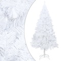 Árvore Natal Artificial C/ Luzes LED e Bolas 150 cm Pvc Branco