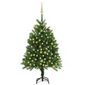 Árvore de Natal Artificial com Luzes LED e Bolas 120 cm Verde