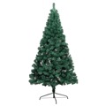 Meia Árvore de Natal Artificial C/ Luzes LED e Bolas 120 cm Verde