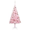 Árvore de Natal Artificial C/ Luzes LED e Bolas 240 cm Pvc Rosa