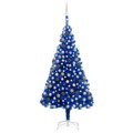 Árvore de Natal Artificial C/ Luzes LED e Bolas 210 cm Pvc Azul