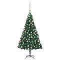 Árvore de Natal Artificial C/ Luzes LED e Bolas 180cm Pvc Verde