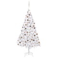 Árvore de Natal Artificial C/ Luzes Led/bolas 210 cm Pvc Branco