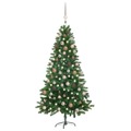 Árvore de Natal Artificial com Luzes LED e Bolas 180 cm Verde