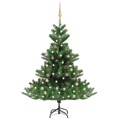 Árvore Natal Artif. Luzes Led/bolas 120cm Abeto Caucasiano Verde