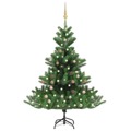 Árvore Natal Artif. Luzes Led/bolas 150cm Abeto Caucasiano Verde