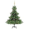 Árvore Natal Artif. Luzes Led/bolas 210cm Abeto Caucasiano Verde