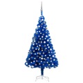 Árvore de Natal Artificial C/ Luzes LED e Bolas 180 cm Pvc Azul