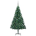 Árvore  de Natal Artificial C/ Luzes LED e Bolas 150cm Pvc Verde